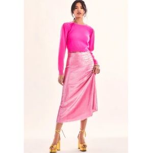 LoveShackFancy bubble gum pink sequin skirt NWT
